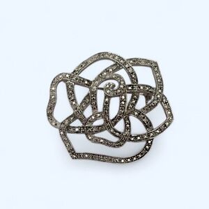 Sparkling Flower Brooch Pin Floral Pin Abstract Rose Floral Pin